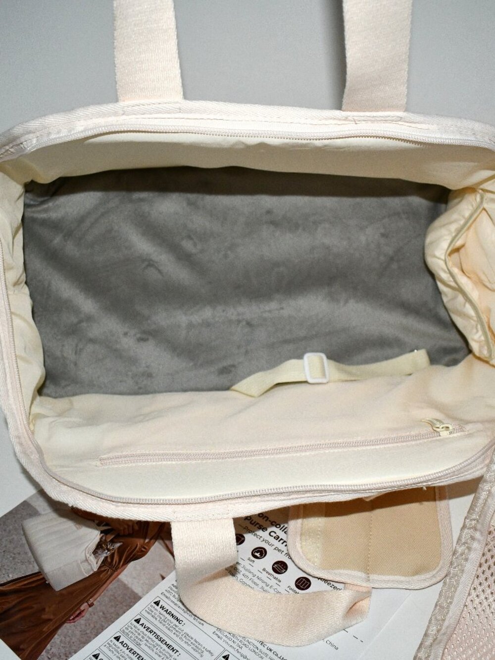 Pecute Dog Purse Carrier, Lightweight Soft-Sided Pet Carrier in Cream NWT - Picture 2 of 11